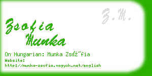 zsofia munka business card